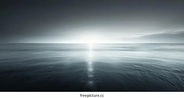 Dark Ocean Surface Reflecting Sunlight