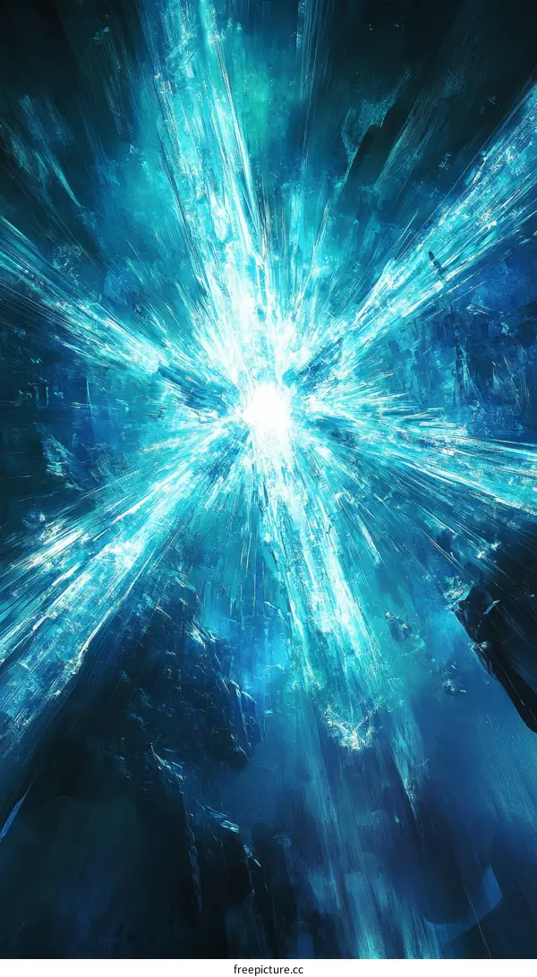 Abstract Blue Light Explosion