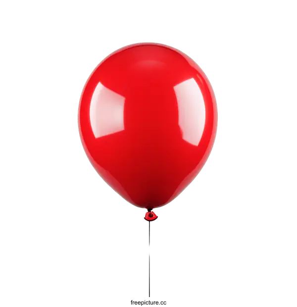 [Transparent Background PNG]Single Red Balloon Against White Background