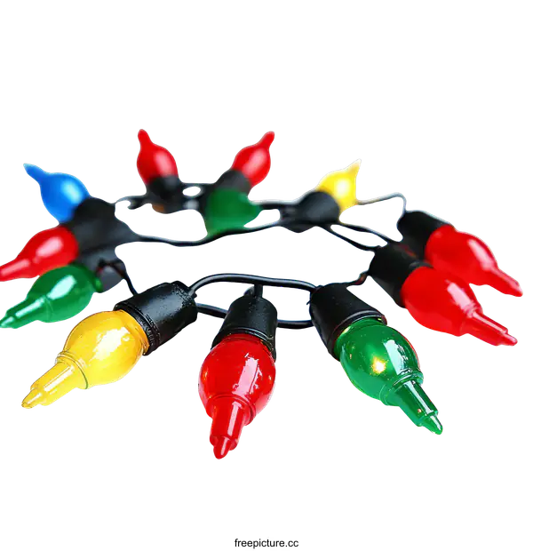 [Transparent Background PNG]Colorful Christmas Lights Garland Decoration
