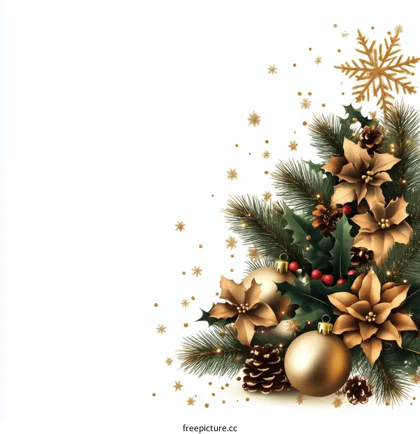 Luxury Christmas Corner Decoration Illustration