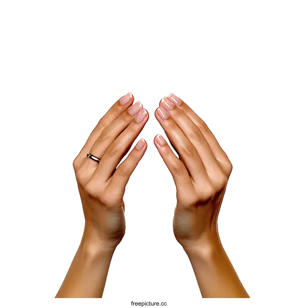 [Transparent Background PNG]Two Hands Raised in Prayer Pose