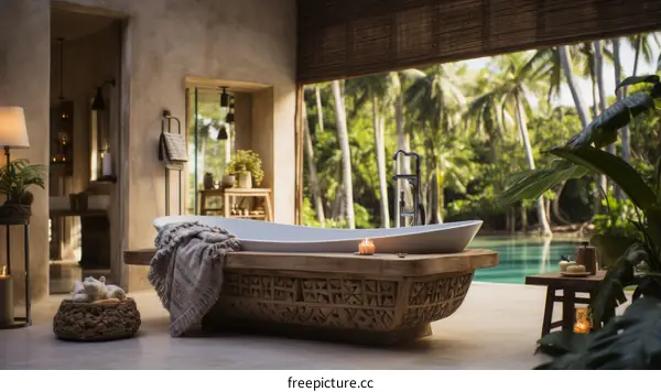 Stunning Modern Bathroom With Tropical Views