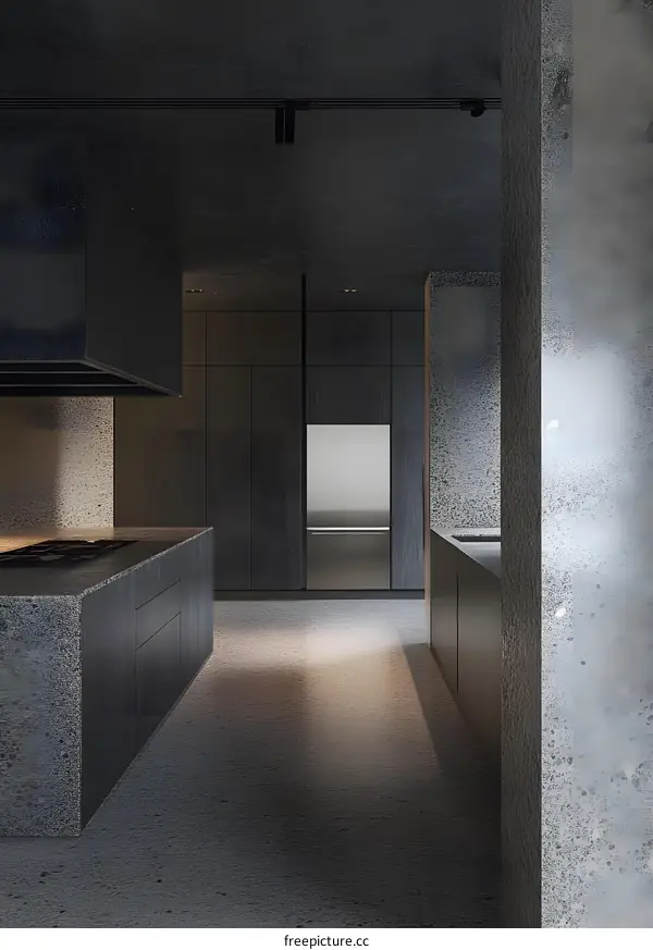 Modern Kitchen Design With Grey And Black Color Palette