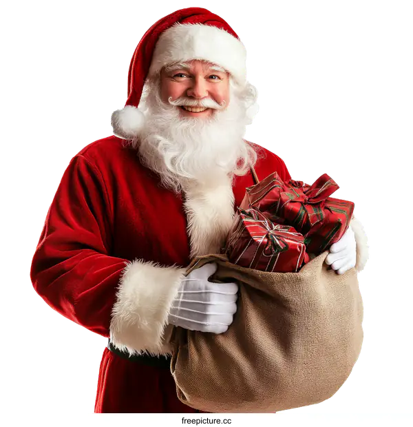 [Transparent Background PNG]Santa Claus Carrying Gifts Christmas