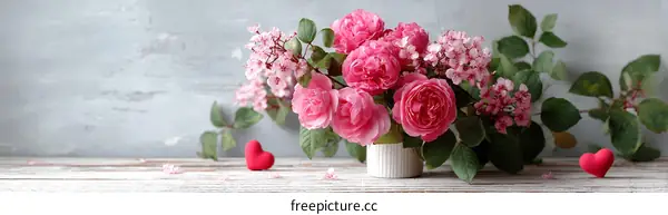Beautiful Pink Roses and Lilacs Bouquet Arrangement