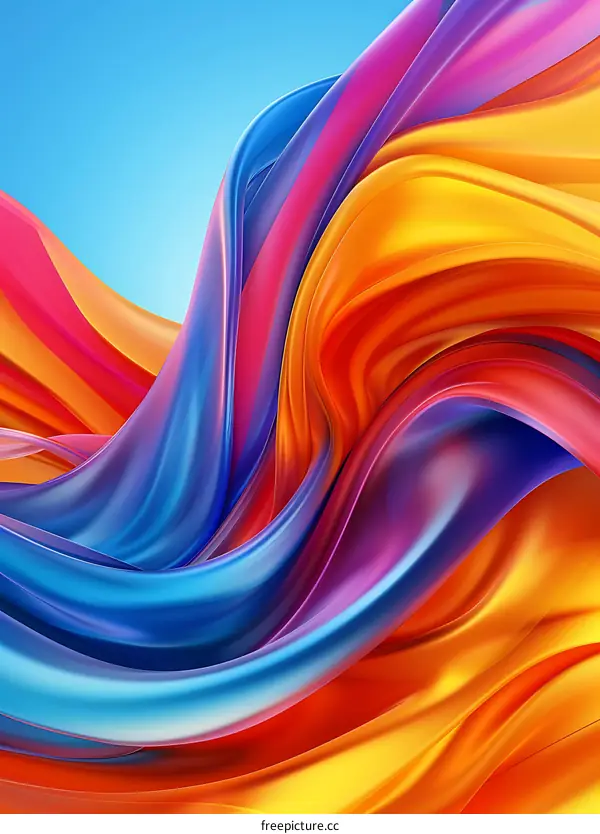 Abstract Colorful Swirling Lines Background