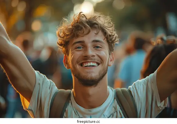 Happy Caucasian Man Smiling Portrait