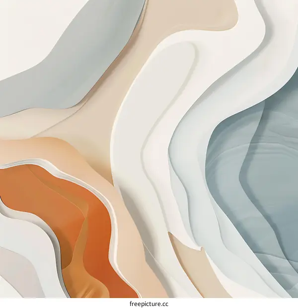 Abstract Background with Wavy Lines and Layered Paper