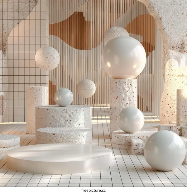 Abstract Minimalist Geometric Display Pod