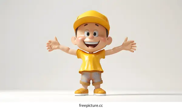 3d cartoon character of a boy