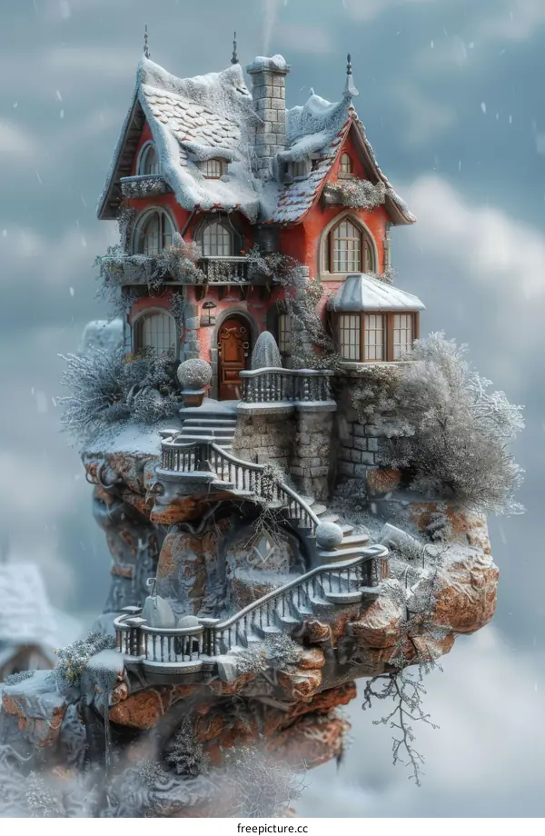 fantasy house on the cliff