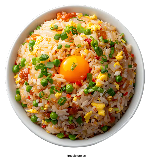 [Transparent Background PNG]Fried Rice with Egg and Vegetables