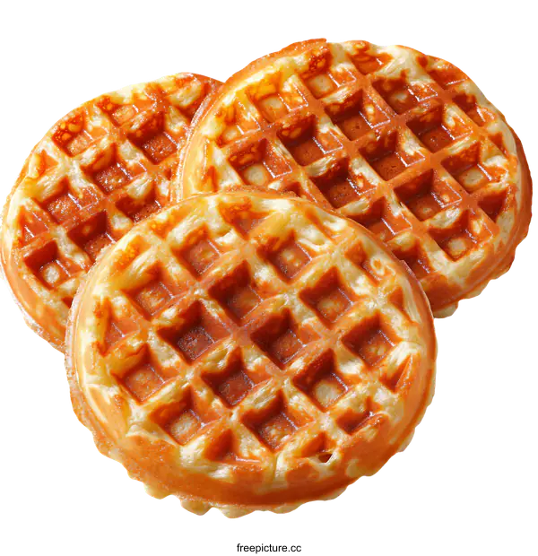 [Transparent Background PNG]Crispy Waffles Close-up