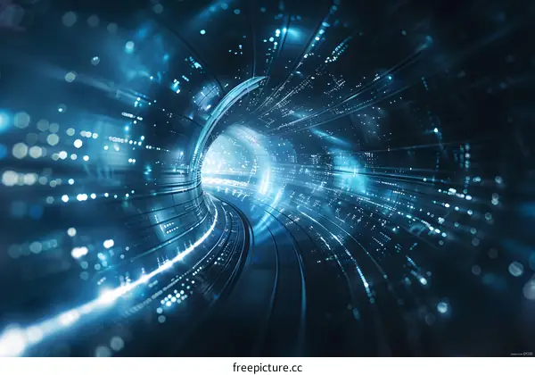 Blue technology tunnel