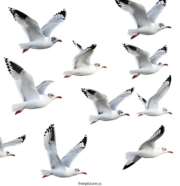 Seagulls Flying in the Sky Pattern