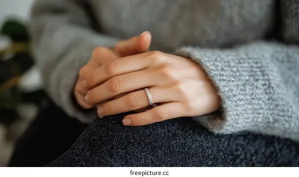 Closeup Woman Hands with Ring