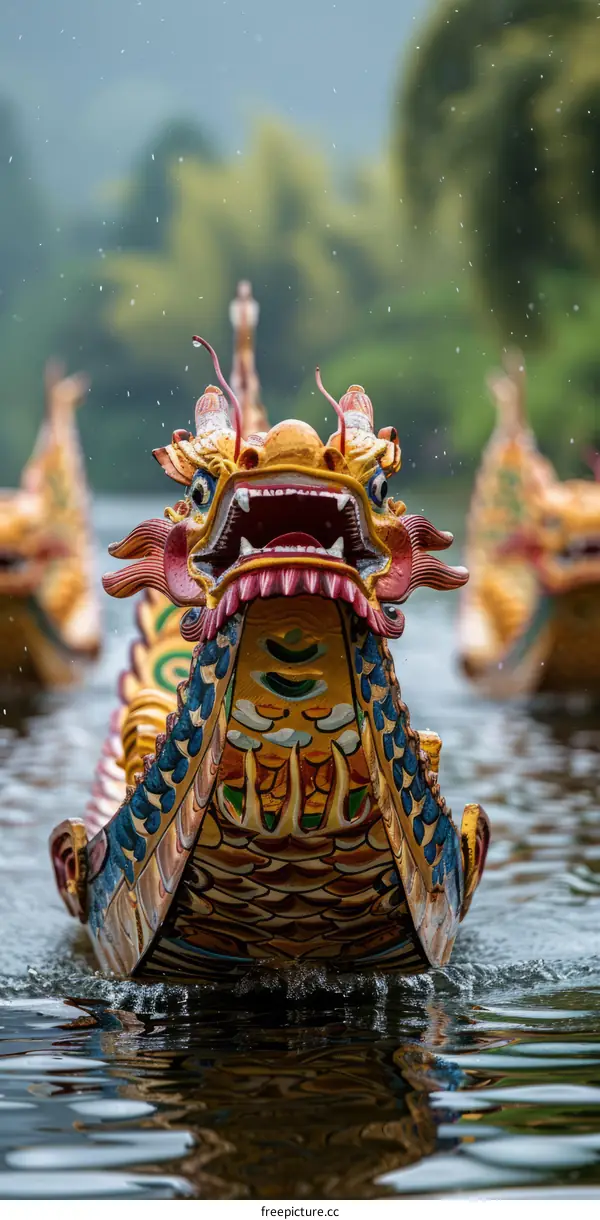 A Traditional Chinese Dragon Boat Race