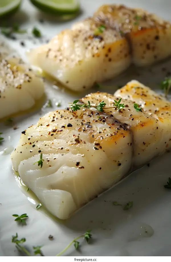 Pan-fried cod with thyme and lime