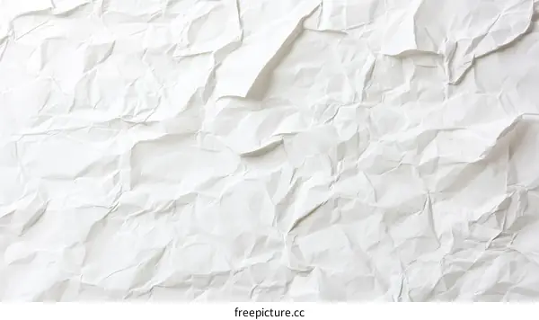 Close-up Crumpled White Paper Texture