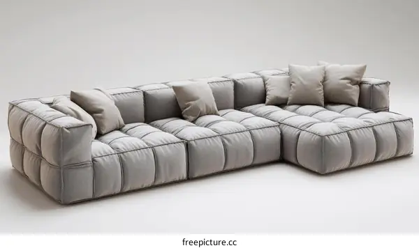 Modern Gray Modular Sectional Sofa with Cushions