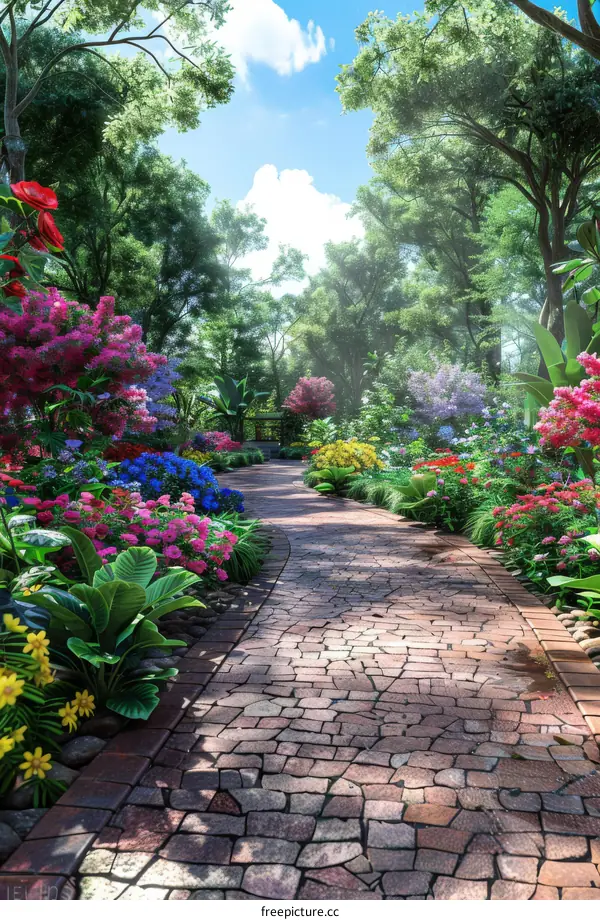 Colorful Garden Pathway Illustration