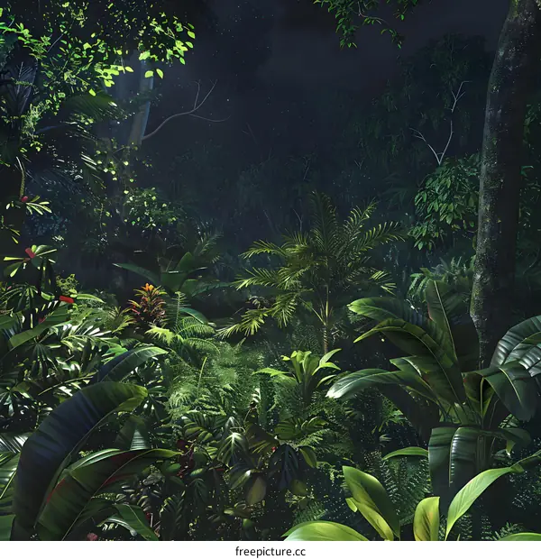 Tropical Rainforest at Night