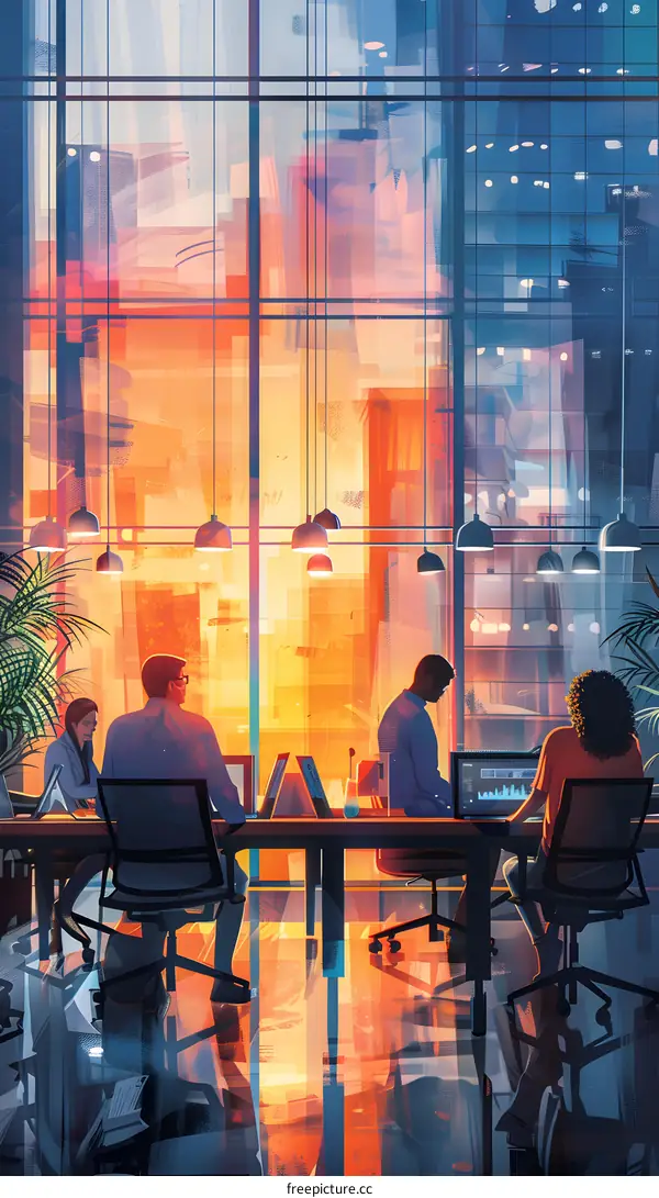 Colleagues discussing new ideas in the office