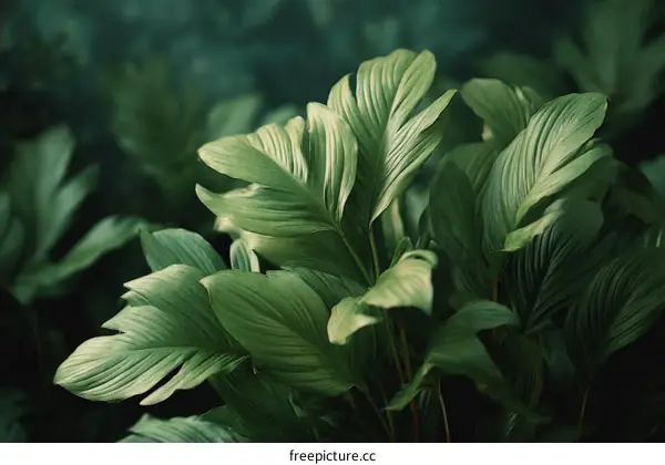 Close Up of Lush Tropical Leaves