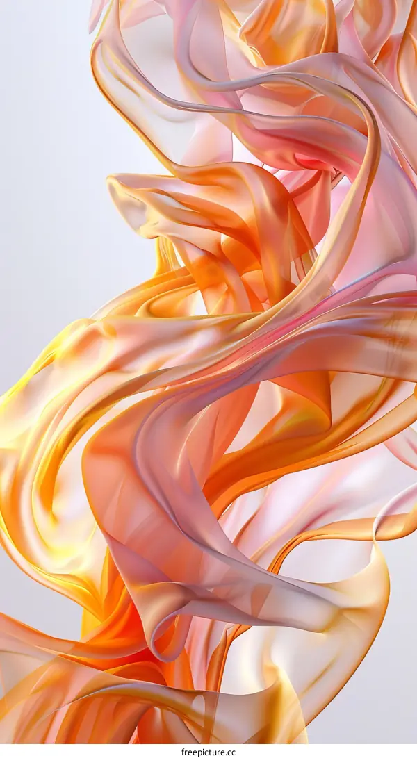 Colorful abstract painting with flowing shapes