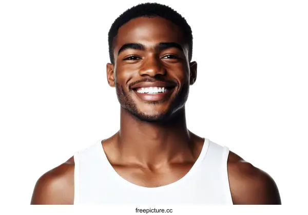 [Transparent Background PNG]Portrait of a Smiling African American Man