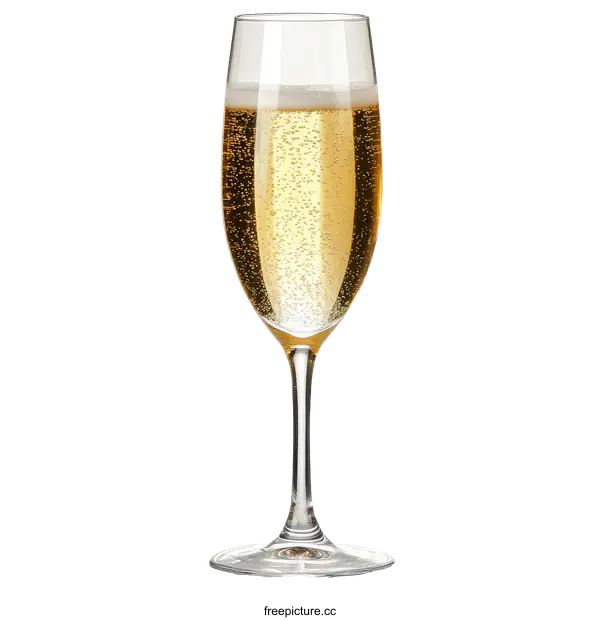 [Transparent Background PNG]Champagne Glass with Sparkling Wine