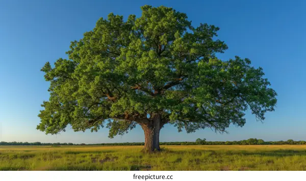 Large Oak Tree in Field
