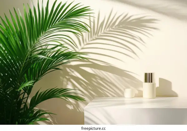 Elegant Botanical Beauty Products Display