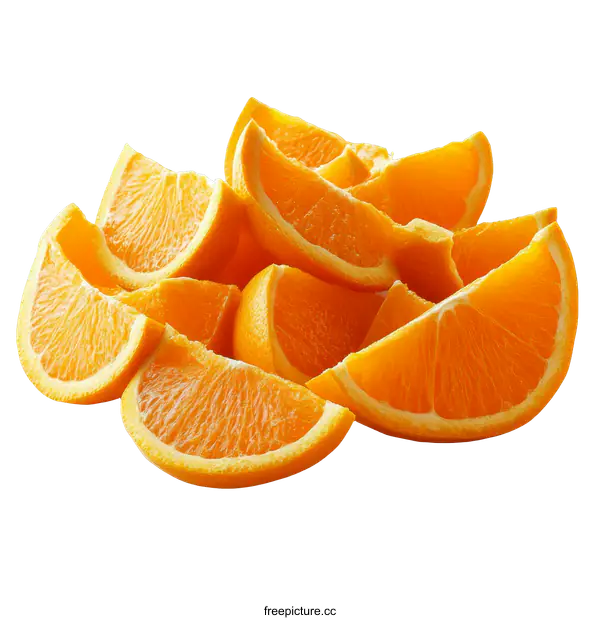 [Transparent Background PNG]Freshly Sliced Oranges Close Up