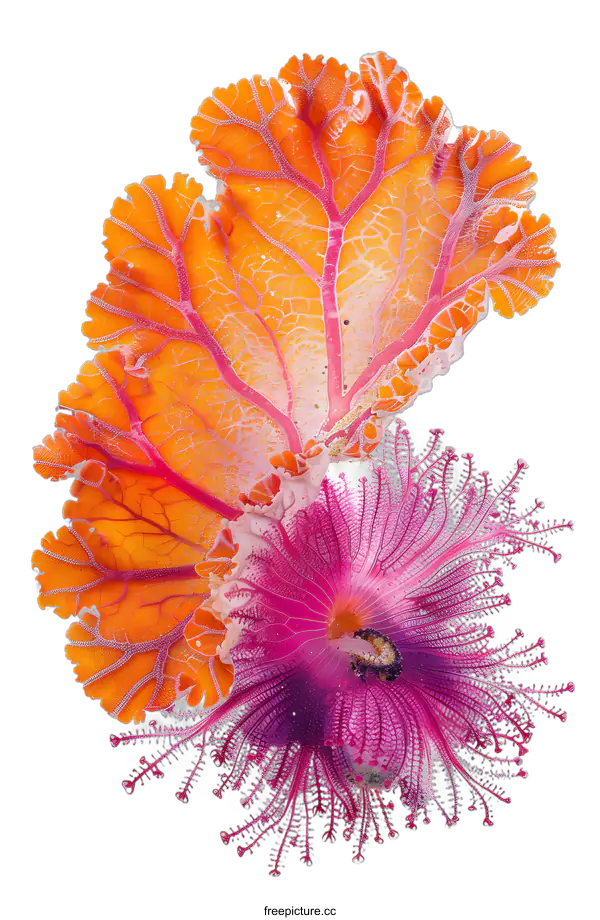 [Transparent Background PNG]Colorful sea anemone and coral
