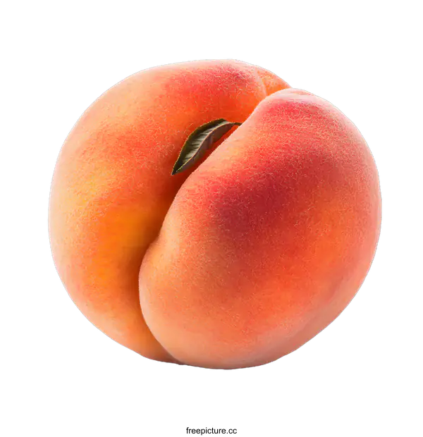 [Transparent Background PNG]Fresh Ripe Peach Isolated on White Background