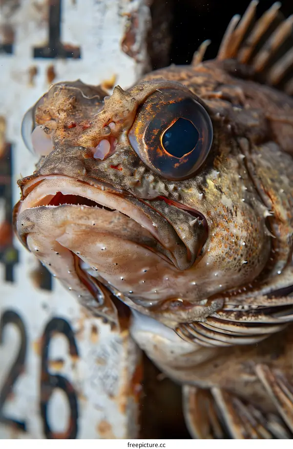 Close-up Portrait of a Fish with Wide Eyes and Open Mouth