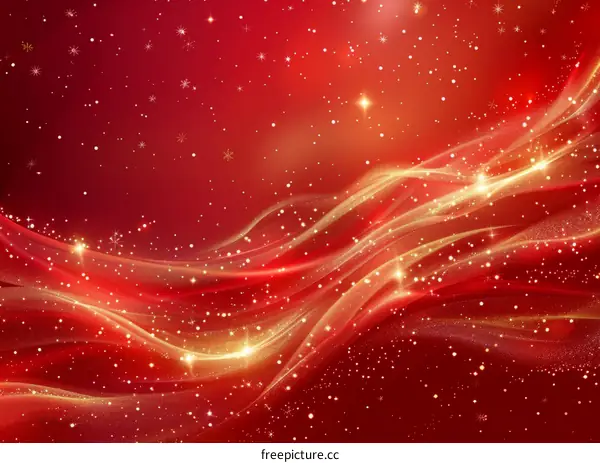 Red Swirls with Gold Polka Dots