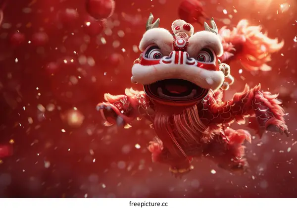 Lion Dance Performance for Chinese New Year Celebration