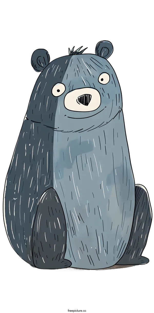 [Transparent Background PNG]Cartoon Illustration Of A Cute Bear With Big Eyes