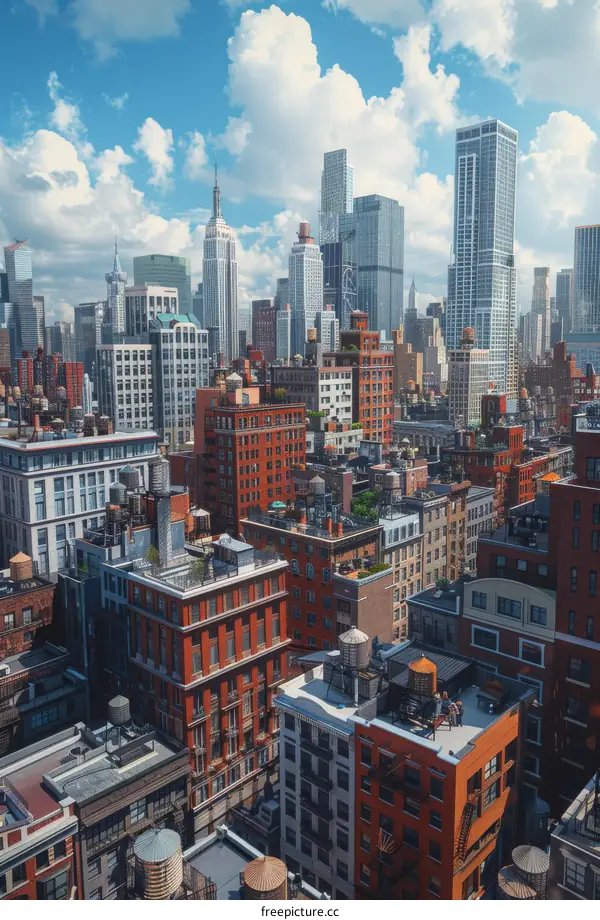 New York City Skyline: A Panoramic Vista of Majestic High-rises