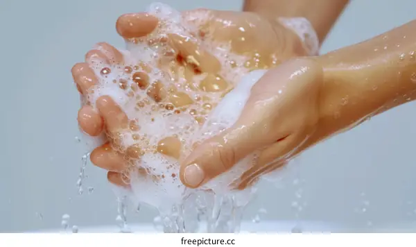 washing hands with soap and water