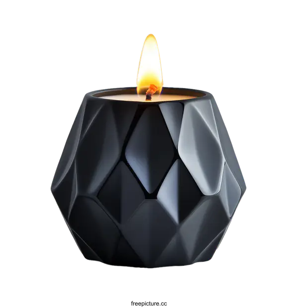 [Transparent Background PNG]Modern Geometric Design Black Candle Holder