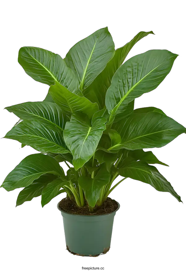 [Transparent Background PNG]Green Plant in Pot on White Background