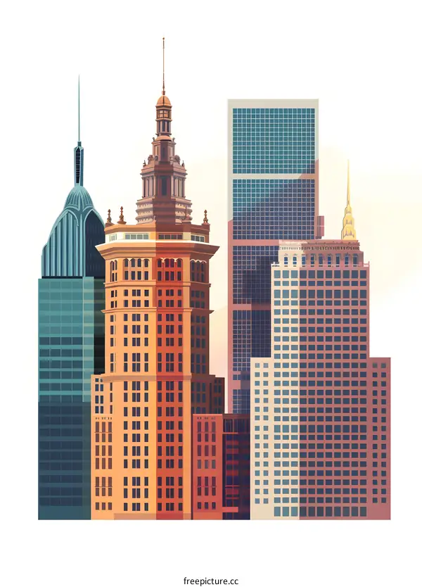 Modern Skyscraper Architecture Illustration