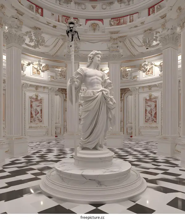 Classical Style Statue in White Interior