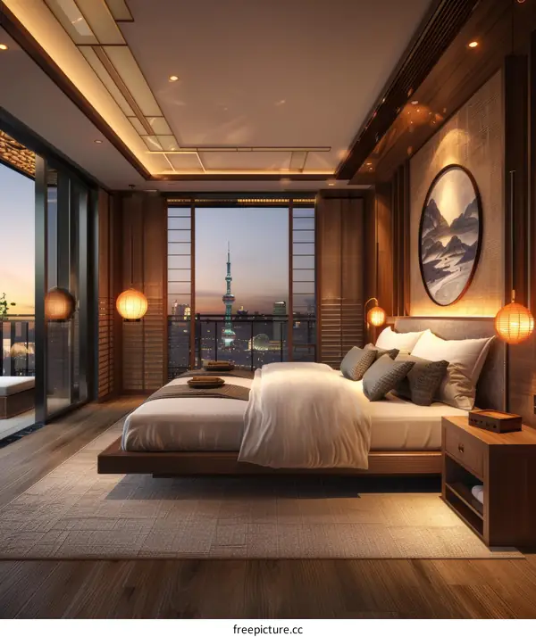 Modern bedroom with Japanese style