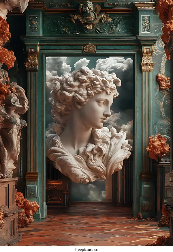 Classical Sculpture in a Green Room