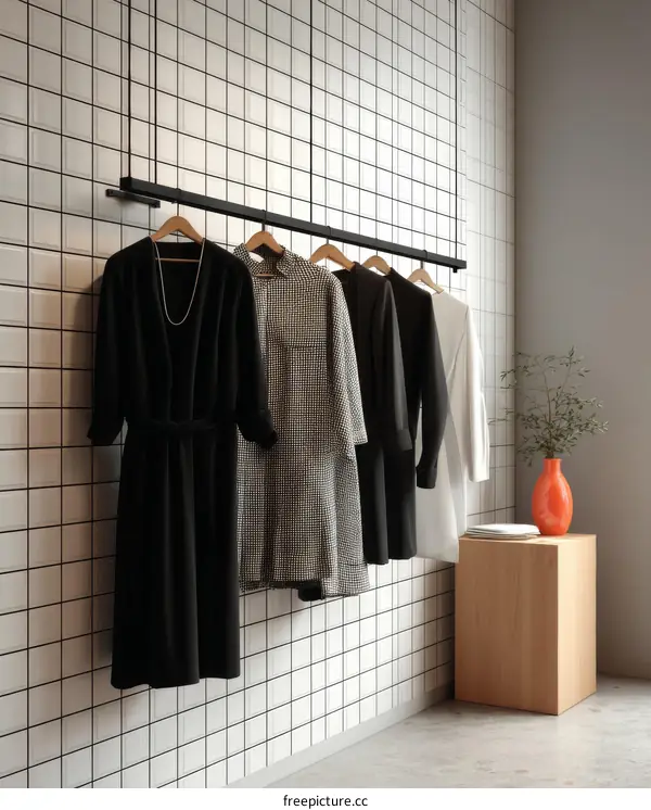 Modern Clothing Display in a Stylish Retail Space
